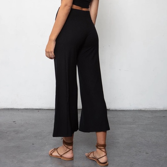 Stillwater - The Rib Wide Leg Pants - Black - Size S - New - Picture 2 of 2